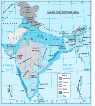 major soil types of india