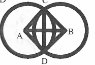 the line of centers of two intersecting circles subtends equal angles at the two points of intersection