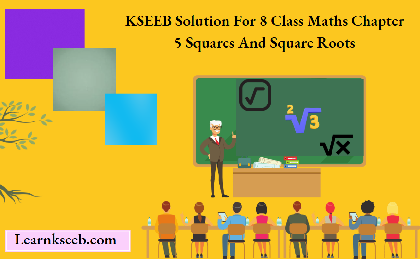 KSEEB Solution For 8 Class Maths Chapter 5 Squares And Square Roots