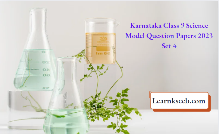 Karnataka Class 9 Science Model Question Papers 2023 Set 4