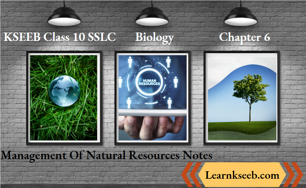 KSEEB Class 10 SSLC Biology Chapter 6 Management Of Natural Resources Notes
