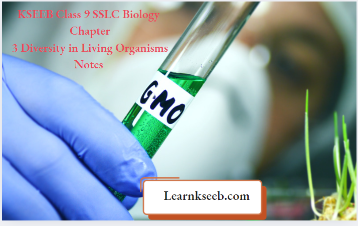 KSEEB Class 9 SSLC Biology Chapter 3 Diversity in Living Organisms Notes