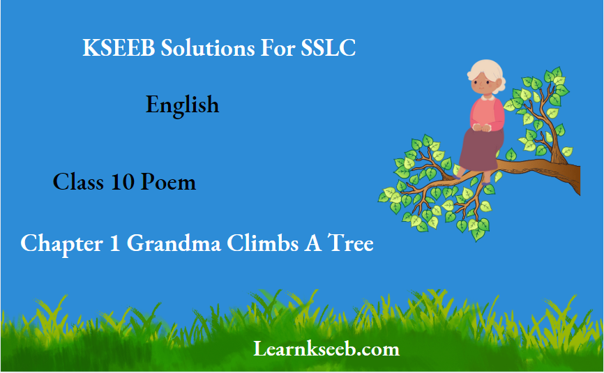 KSEEB Solutions For SSLC English Class 10 Poem Chapter 1 Grandma Climbs A Tree