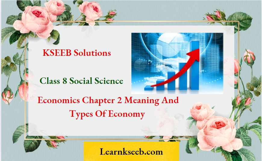 KSEEB Solutions For Class 8 Social Science Economics Chapter 2 Meaning And Types Of Economy