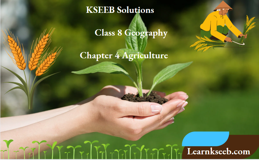 KSEEB Solutions for Class 8 Geography Chapter 4 Agriculture