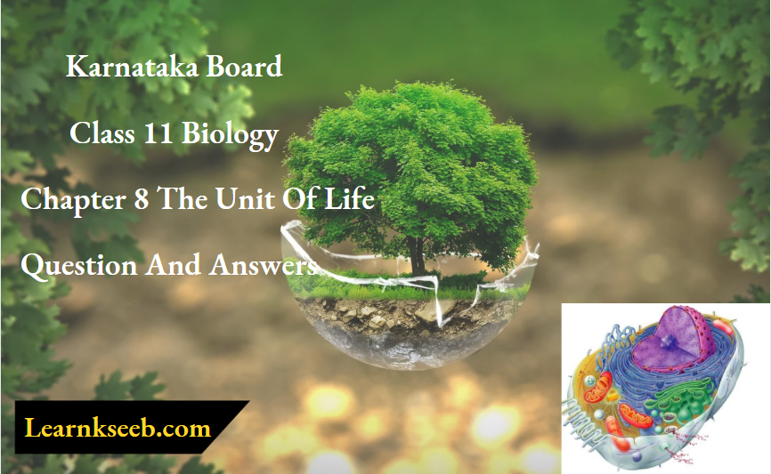 Karnataka Board Class 11 Biology Chapter 8 The Unit Of Life Question And Answers