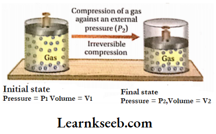 KSEEB Class 11 Chemistry Notes For Pressure-Volume Work Gas in its irreversible compression