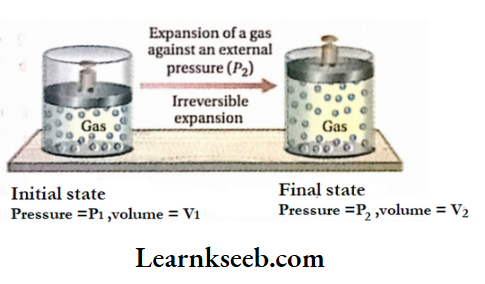 KSEEB Class 11 Chemistry Notes For Pressure-Volume Work Irreversible expansion